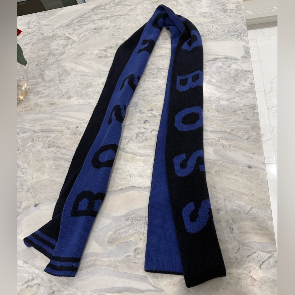 Boss Dual-Tone Blue and Black Scarf